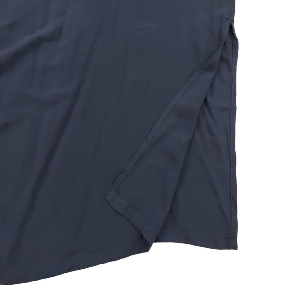 Old Navy Dress Womens Medium Navy One Shoulder Midi Pleated Rayon Cocktail Event - Picture 6 of 13